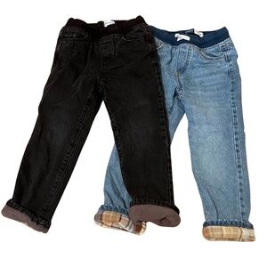 2 Pair Old Navy Fleece-Lined Warm Toddler Boys' Jeans Relaxed Slim Fit 5T